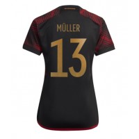 Camisa de Futebol Alemanha Thomas Muller #13 Equipamento Secundário Mulheres Mundo 2022 Manga Curta